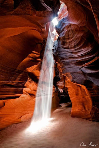 Sun Shining Through Canyon I White Modern Wood Framed Art Print with Double Matting by Drost, David