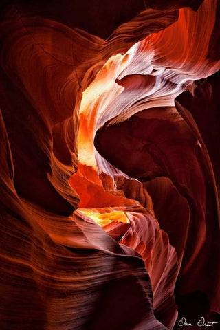 Sun Shining Through Canyon IV White Modern Wood Framed Art Print with Double Matting by Drost, David