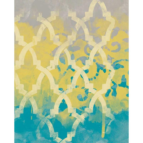 Yellow in the Middle I Black Modern Wood Framed Art Print with Double Matting by Saunders, Alonzo