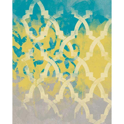 Yellow in the Middle II Black Modern Wood Framed Art Print by Saunders, Alonzo