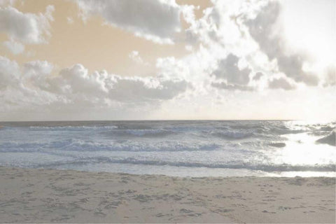 Serene Sea III White Modern Wood Framed Art Print with Double Matting by Chandler, Sharon