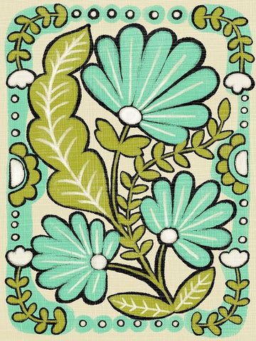 Gouache Florals III White Modern Wood Framed Art Print with Double Matting by Zarris, Chariklia