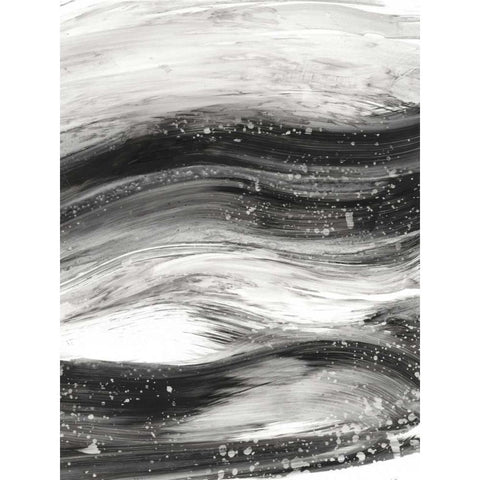 Black Waves II Black Modern Wood Framed Art Print with Double Matting by Harper, Ethan