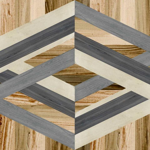 Geometric Inlay II Black Ornate Wood Framed Art Print with Double Matting by Vess, June Erica