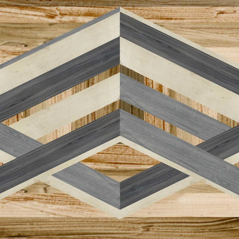 Geometric Inlay IV Black Ornate Wood Framed Art Print with Double Matting by Vess, June Erica