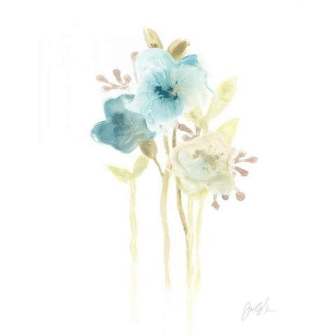 Bluebell II White Modern Wood Framed Art Print by Vess, June Erica