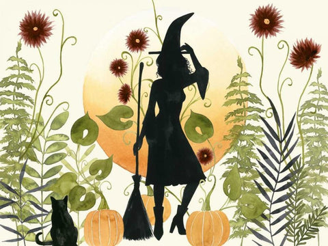 The Witchs Garden II Black Ornate Wood Framed Art Print with Double Matting by Popp, Grace