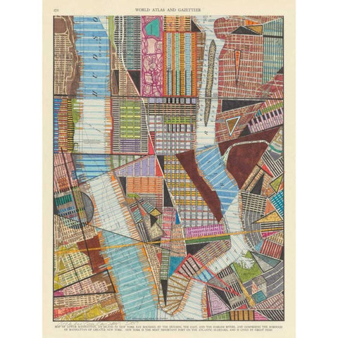 Modern Map of New York II Black Modern Wood Framed Art Print with Double Matting by Galapon, Nikki