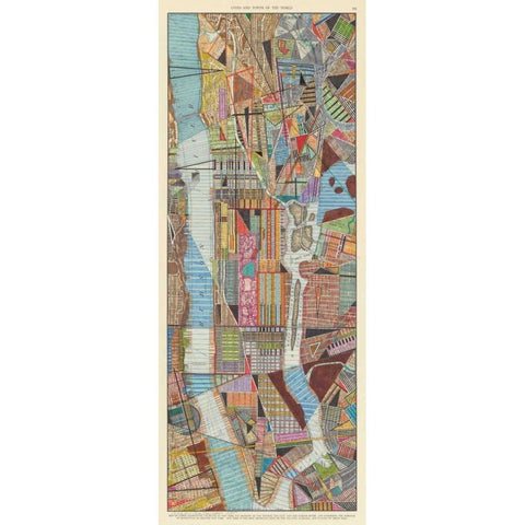 Modern Map of New York III Gold Ornate Wood Framed Art Print with Double Matting by Galapon, Nikki