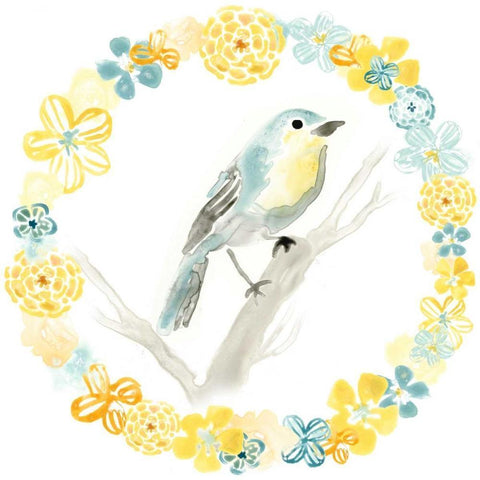 Solo Songbird IV White Modern Wood Framed Art Print by Vess, June Erica