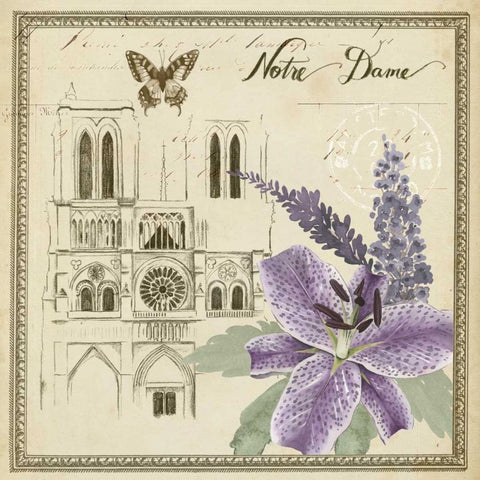 Paris Ephemera V White Modern Wood Framed Art Print by Popp, Grace