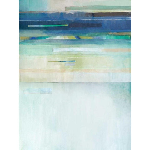 Blue Lapis Waterfall II White Modern Wood Framed Art Print by Jerry, Alison