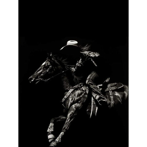 Scratchboard Rodeo I Gold Ornate Wood Framed Art Print with Double Matting by Chapman, Julie T.