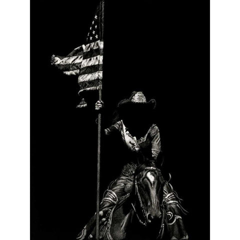Scratchboard Rodeo VI Gold Ornate Wood Framed Art Print with Double Matting by Chapman, Julie T.