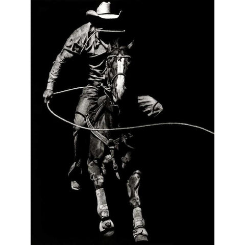 Scratchboard Rodeo VIII Black Modern Wood Framed Art Print with Double Matting by Chapman, Julie T.