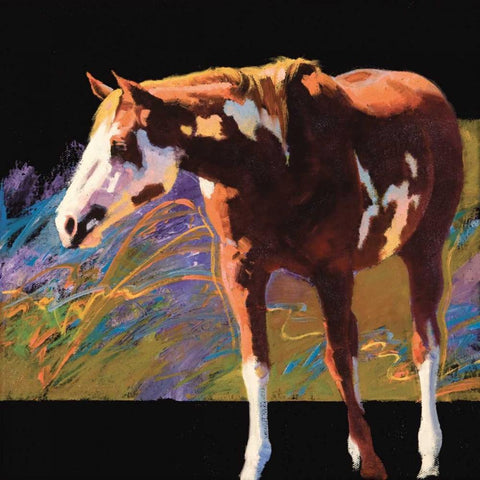 Color Square I Black Ornate Wood Framed Art Print with Double Matting by Chapman, Julie T.