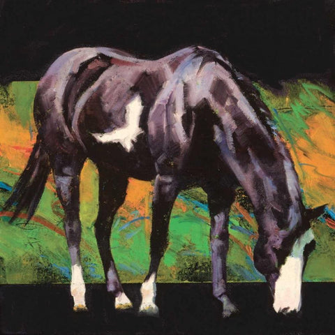 Color Square II Black Modern Wood Framed Art Print with Double Matting by Chapman, Julie T.