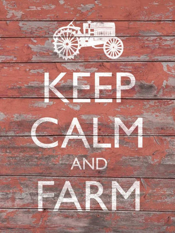 Keep Calm and Farm II White Modern Wood Framed Art Print with Double Matting by Saunders, Alonzo