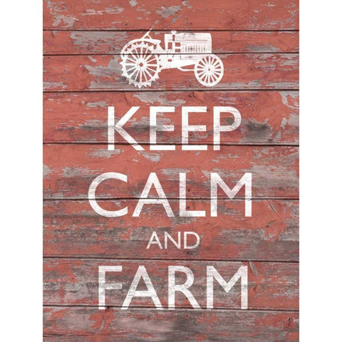 Keep Calm and Farm II White Modern Wood Framed Art Print by Saunders, Alonzo