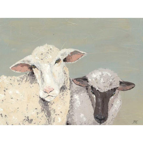 Sweet Lambs I Gold Ornate Wood Framed Art Print with Double Matting by Reynolds, Jade