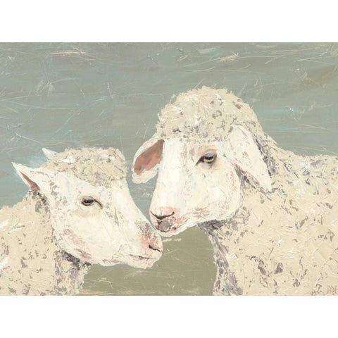 Sweet Lambs II Black Modern Wood Framed Art Print with Double Matting by Reynolds, Jade