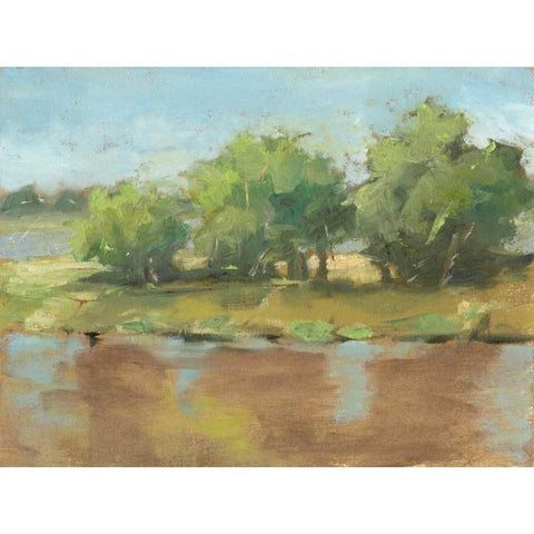 Muddy River II Black Modern Wood Framed Art Print with Double Matting by Harper, Ethan