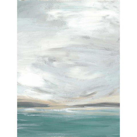 Seafoam Vista I White Modern Wood Framed Art Print by Vess, June Erica