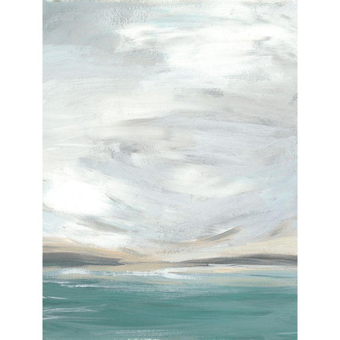 Seafoam Vista I White Modern Wood Framed Art Print by Vess, June Erica