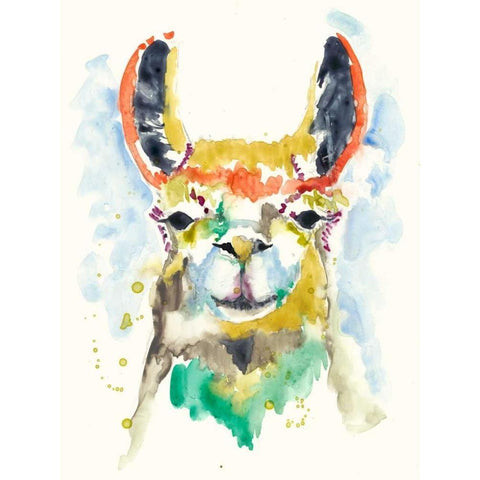 Hifi Llama II White Modern Wood Framed Art Print by Goldberger, Jennifer