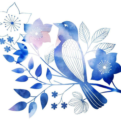 Avian Twilight IV White Modern Wood Framed Art Print with Double Matting by Popp, Grace