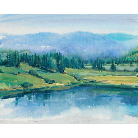 Mountain Lake II Black Modern Wood Framed Art Print by OToole, Tim