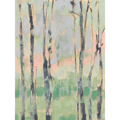 Pastels in the Trees II White Modern Wood Framed Art Print by Goldberger, Jennifer