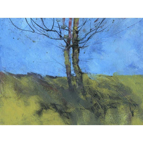 Heathland Tree Study White Modern Wood Framed Art Print by Bailey, Paul