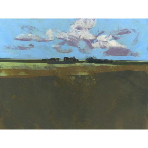 Early December Fields Black Modern Wood Framed Art Print by Bailey, Paul