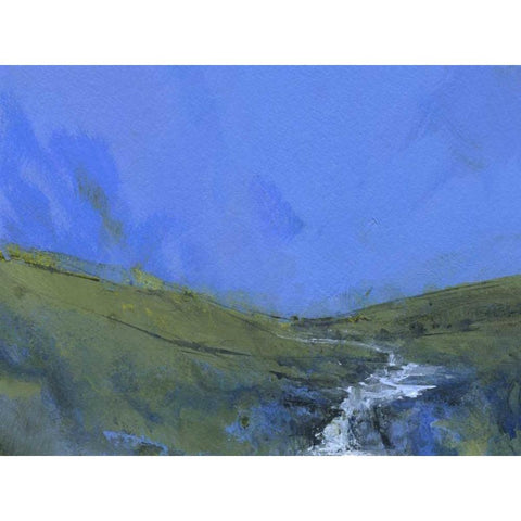 Afon Claerwen White Modern Wood Framed Art Print by Bailey, Paul