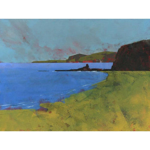 Ceredigion Cliffs White Modern Wood Framed Art Print by Bailey, Paul