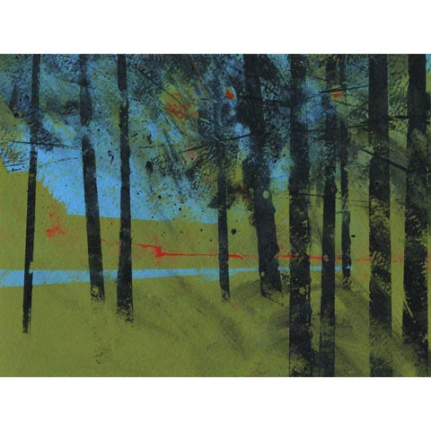 Forest Brook White Modern Wood Framed Art Print by Bailey, Paul