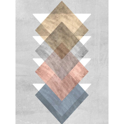 Diamond Allign I White Modern Wood Framed Art Print by Goldberger, Jennifer