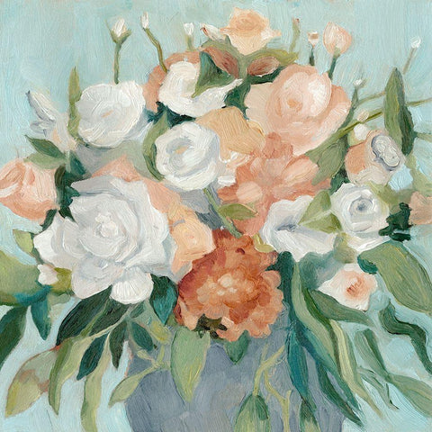 Soft Pastel Bouquet I Gold Ornate Wood Framed Art Print with Double Matting by Scarvey, Emma