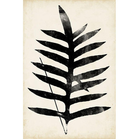 Fern Silhouette III Black Modern Wood Framed Art Print with Double Matting by Vision Studio