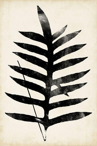 Fern Silhouette III Black Ornate Wood Framed Art Print with Double Matting by Vision Studio