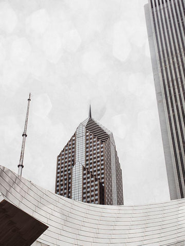 Chicago Monotone I White Modern Wood Framed Art Print with Double Matting by Quintero, Sonja