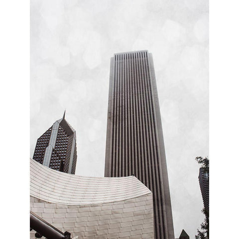 Chicago Monotone II Black Modern Wood Framed Art Print with Double Matting by Quintero, Sonja