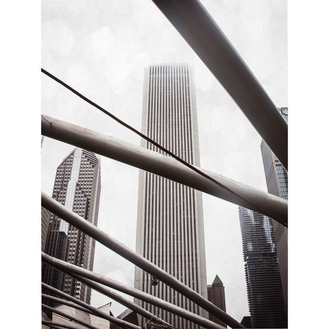Chicago Monotone III Black Modern Wood Framed Art Print by Quintero, Sonja