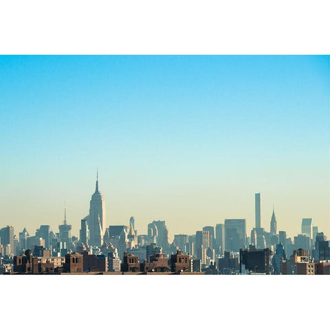 NYC Silhouettes I Black Modern Wood Framed Art Print by Quintero, Sonja