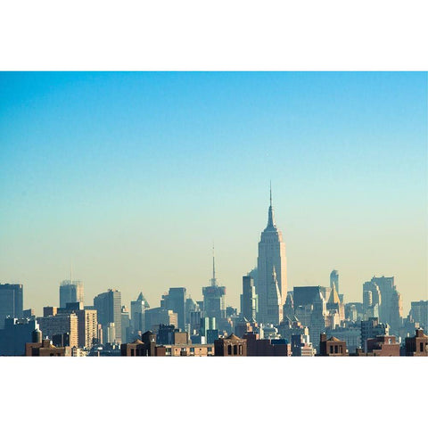 NYC Silhouettes II Gold Ornate Wood Framed Art Print with Double Matting by Quintero, Sonja