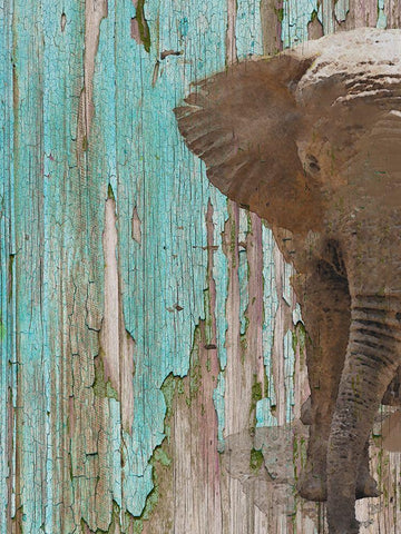 The Elephant II White Modern Wood Framed Art Print with Double Matting by Orlov, Irena