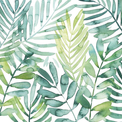 Frond Waltz II White Modern Wood Framed Art Print by Popp, Grace