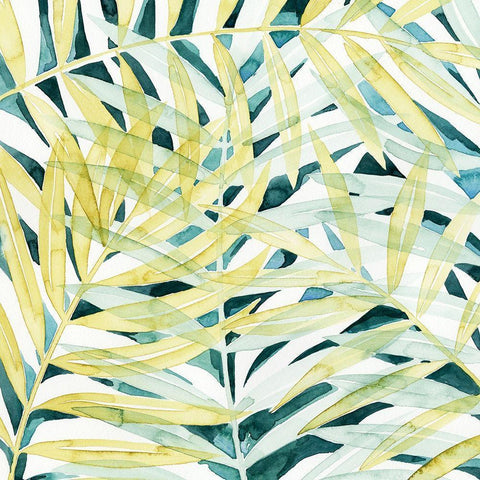 Sunlit Palms II Black Modern Wood Framed Art Print with Double Matting by Popp, Grace