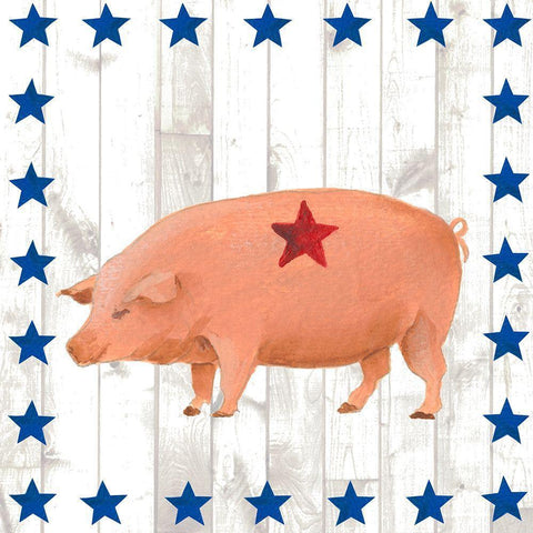 Americana Animals IV Black Modern Wood Framed Art Print by Moore, Regina